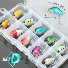 Load image into Gallery viewer, DONQL 5/8/10pcs Mixed Colors Fishing Lure Set Minnow Baits Kit Wobbler Crankbaits with Box Treble Hooks Fishing Tackle hard Bait