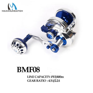 Maximumcatch Aluminum CNC Machined Trolling Reel Left Right Hand Jigging Reel Max Drag 10kg-19.5kg Fishing Reel