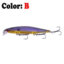 Load image into Gallery viewer, Proleurre 1PCS Minnow Fishing Lure Laser Hard Artificial Bait 3D Eyes 11cm 14g Fishing Wobblers diving 0.2m-1m Crankbait Minnows