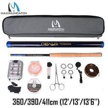 Load image into Gallery viewer, Maxcatch Tenkara Fly Rod Combo &amp; Accessory Complete Kit Fishing Leader Line Flies Carry Case 12&#39;/13/13&#39;6&#39;&#39;