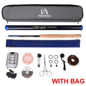 Maxcatch Tenkara Fly Rod Combo & Accessory Complete Kit Fishing Leader Line Flies Carry Case 12'/13/13'6''