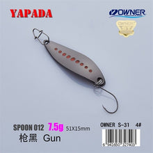 Load image into Gallery viewer, YAPADA Spoon 012 New Leech 5g/45mm 7.5g/51mm OWNER Single Hook Multicolor Zinc alloy Metal Small Spoon Fishing Lures Trout