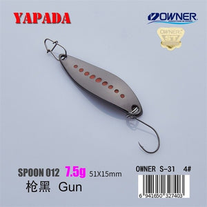 YAPADA Spoon 012 New Leech 5g/45mm 7.5g/51mm OWNER Single Hook Multicolor Zinc alloy Metal Small Spoon Fishing Lures Trout