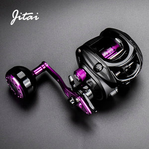 JITAI Baitcasting Fishing Reel Stainless Steel 12BBs 92MM Extended Handle Knob 8KG Carbon Fiber Drag Carretilha Coil Wheels