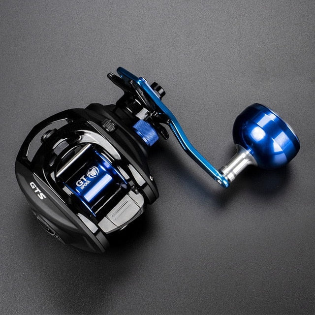 JITAI Baitcasting Fishing Reel Stainless Steel 12BBs 92MM Extended Handle Knob 8KG Carbon Fiber Drag Carretilha Coil Wheels