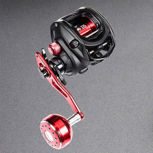 JITAI Baitcasting Fishing Reel Stainless Steel 12BBs 92MM Extended Handle Knob 8KG Carbon Fiber Drag Carretilha Coil Wheels