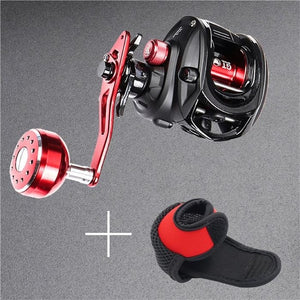 JITAI Baitcasting Fishing Reel Stainless Steel 12BBs 92MM Extended Handle Knob 8KG Carbon Fiber Drag Carretilha Coil Wheels