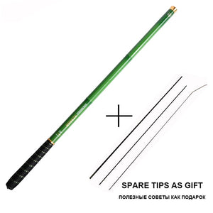 Goture Stream Fishing Rods 3.0m-7.2m Carbon Fiber Telescopic Fishing Rod Hand Pole Feeder for Carp Fishing Tenkara,olta,1pc/lot