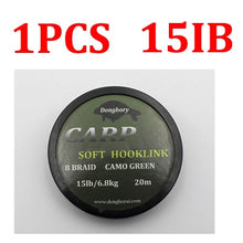 Load image into Gallery viewer, 20m Carp Fishing Line Soft Hook Link Carp Hooklink Uncoated Braid Line for Hair Rig 15IB 25IB 35IB Carp Coarse Fishing Tackle