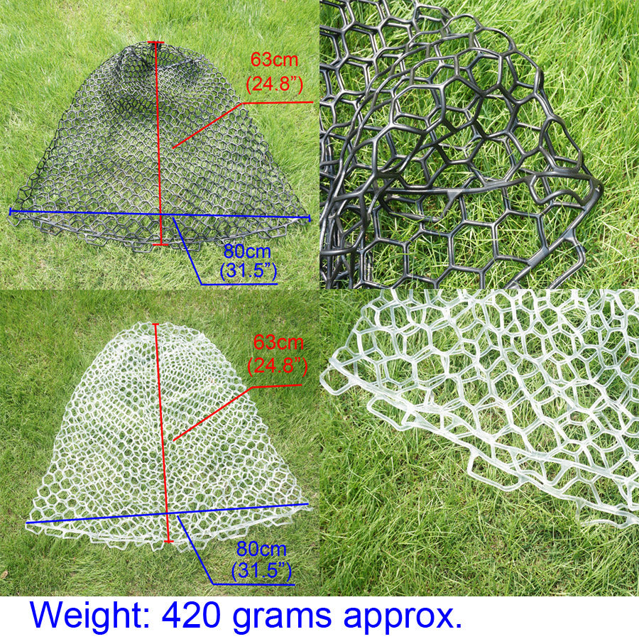 Rubber Fishing Net Replacement Clear Landing Net Dia. 21.6