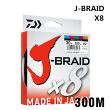 Load image into Gallery viewer, DAIWA 8 Braided Fishing Line - Length:300m/330yds, Diameter:0.2mm-0.42mm,size:30-100lb Japan PE braided line J-Braid Line