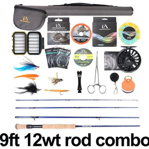 Maximumcatch Maxcatch Saltwater Fly Fishing Full Kit 2.7M Fly Fishing Rod 8-12wt CNC-machined Aluminum Fly Reel