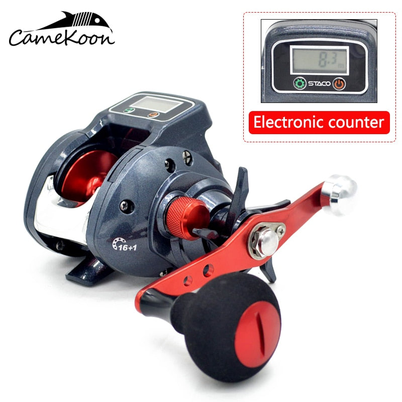 CAMEKOON Baitcasting Fishing Reel With Line Counter 6.3:1 Gear Ratio 16+1 Bearings Low Profile Baitcaster Reel