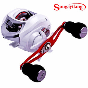 Sougayilang 18+1BB Fishing Reel Strong Drag Power 10kg White Right/Left Handed Carp Fishing Wheels Fishing Tracking