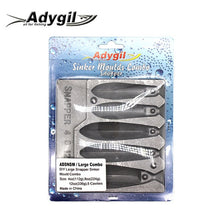 Load image into Gallery viewer, Adygil DIY Fishing Snapper Sinker Mould ADSNSM/Large Combo Snapper Sinker 112g 224g 336g 5 Cavities