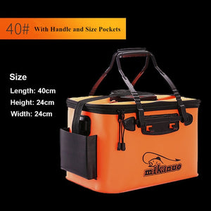 WALK FISH Portable EVA Fishing Bag Collapsible Fishing Bucket Live Fish Box Camping Water Container Pan Basin Tackle Storage Bag