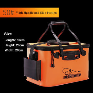 WALK FISH Portable EVA Fishing Bag Collapsible Fishing Bucket Live Fish Box Camping Water Container Pan Basin Tackle Storage Bag