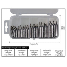 Load image into Gallery viewer, 28Pcs 14g 10g 7g 5g 3.5g Wacky Rig Weights Fishing Accessories Fishing Tools Drop Shot Rig Lead Sinkers Bass Fishing Tackle Kit