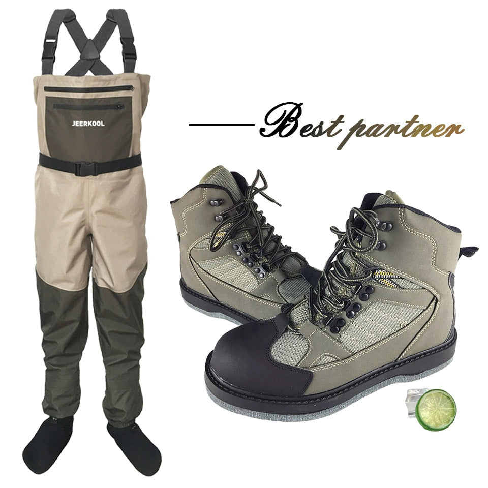 Fly Fishing Wading Shoes & Pants Aqua Sneakers Clothing Set Breathable Rock Sports Waders Felt Sole Boots Hunting No-slip Fish