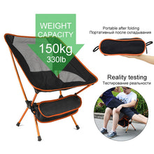 Load image into Gallery viewer, Travel Ultralight Folding Chair Superhard High Load Outdoor Camping Chair Portable Beach Hiking Picnic Seat Fishing Tools Chair