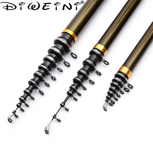 2019 New Army Green+Black Carbon Fiber Telescopic Fishing Rod 2.7m 3.6m 4.5m 5.4m 6.3m Spinning Fishing Rod Rock Fishing Rod