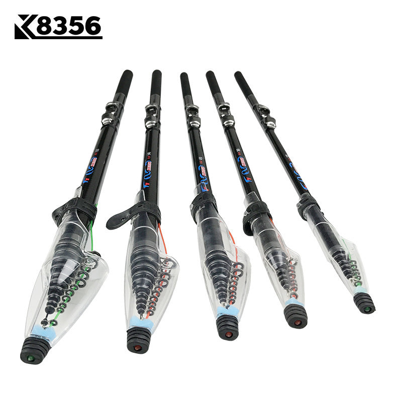 K8356 30T High Carbon Telescopic Rock Fishing Rod 2.7m 3.6M 4.5M 5.4M 3.0M 6.3M Sea Rod M Power Spinning Fishing Rod Hand Pole