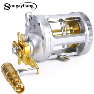 Sougayilang Trolling Fishing Reel Right Hand Fishing Spinning Reel 15 Ball Bearings Saltwater Reels Casting Fishing