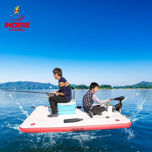 DWF Fishing Floating Water Platform Wear-resistant Inflatable Air Deck Drop-stitch Dock + Paddles + Hand-pump for 1-3 Person