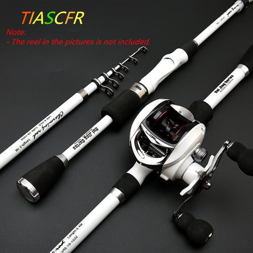 TIASCFR Carbon Fiber Telescopic Fishing Rod 1.8M 2.1M 2.4M Portable Spinning Fishing Rod Pole Travel Sea Boat Rock Casting Rod