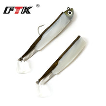 Load image into Gallery viewer, FTK black minnow jig head fishing lure soft pike lure 5g/12g/ 25g bass fishing shad soft bait boat code seabass bait for Zand