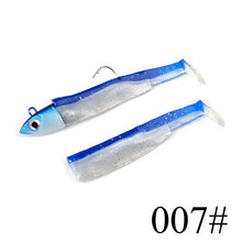 Load image into Gallery viewer, FTK black minnow jig head fishing lure soft pike lure 5g/12g/ 25g bass fishing shad soft bait boat code seabass bait for Zand