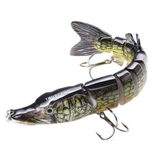 Load image into Gallery viewer, 15cm 27g Professional Crocodile Fishing Lures 9 Segments Lifelike Pike Bait Fishing Tackle Crankbaits Hard Jointed Baits Wobbler