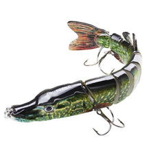 Load image into Gallery viewer, 15cm 27g Professional Crocodile Fishing Lures 9 Segments Lifelike Pike Bait Fishing Tackle Crankbaits Hard Jointed Baits Wobbler