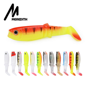 MEREDITH Cannibal 80mm 100mm 125mm  Artificial Soft Lures Baits Fishing Lure leurre shad silicone Bait T Tail Wobblers