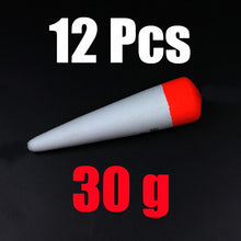 Load image into Gallery viewer, 12pcs 15g 20g 30g Buoyancy EVA Inline Bobber Float Saltwater Fishing Floats Catfish Pike Live Bait Float