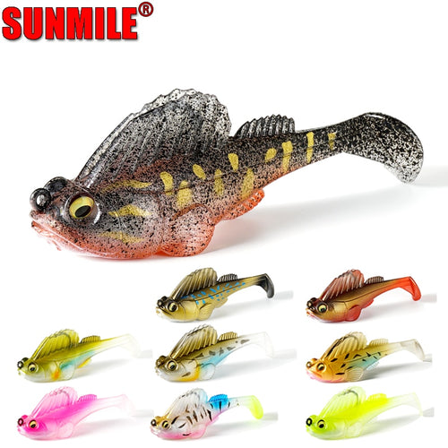 SUNMILE Fishing Soft Lure Lead Head Jig With Mustad Hook DARK SLEEPER 75mm/14g Swimbaits Wobbler Lure for Pike Bass Perch