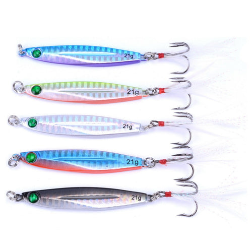 5pcs 7g 10g 14g 17g 21g 28g 40g Fishing Spoons Metal Lure 10colors Fishing Lures Saltwater Lead Jig Head