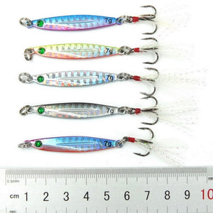 5pcs 7g 10g 14g 17g 21g 28g 40g Fishing Spoons Metal Lure 10colors Fishing Lures Saltwater Lead Jig Head