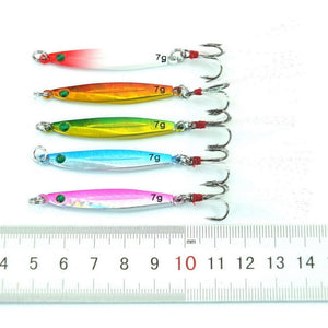 5pcs 7g 10g 14g 17g 21g 28g 40g Fishing Spoons Metal Lure 10colors Fishing Lures Saltwater Lead Jig Head