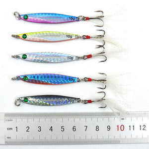 5pcs 7g 10g 14g 17g 21g 28g 40g Fishing Spoons Metal Lure 10colors Fishing Lures Saltwater Lead Jig Head