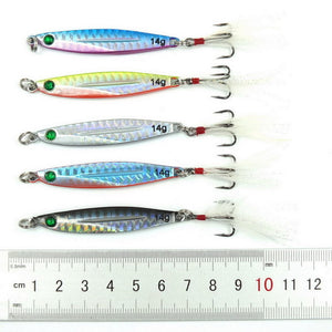 5pcs 7g 10g 14g 17g 21g 28g 40g Fishing Spoons Metal Lure 10colors Fishing Lures Saltwater Lead Jig Head