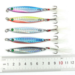 5pcs 7g 10g 14g 17g 21g 28g 40g Fishing Spoons Metal Lure 10colors Fishing Lures Saltwater Lead Jig Head