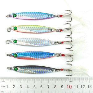 5pcs 7g 10g 14g 17g 21g 28g 40g Fishing Spoons Metal Lure 10colors Fishing Lures Saltwater Lead Jig Head