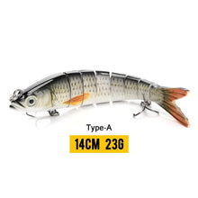 Load image into Gallery viewer, VTAVTA 14cm 23g Sinking Wobblers Fishing Lures Jointed Crankbait Swimbait 8 Segment Hard Artificial Bait For Fishing Tackle Lure