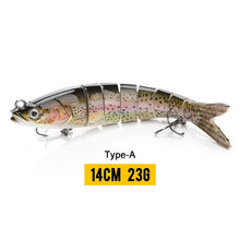 Load image into Gallery viewer, VTAVTA 14cm 23g Sinking Wobblers Fishing Lures Jointed Crankbait Swimbait 8 Segment Hard Artificial Bait For Fishing Tackle Lure