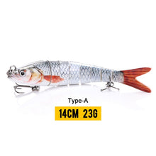 Load image into Gallery viewer, VTAVTA 14cm 23g Sinking Wobblers Fishing Lures Jointed Crankbait Swimbait 8 Segment Hard Artificial Bait For Fishing Tackle Lure