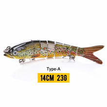 Load image into Gallery viewer, VTAVTA 14cm 23g Sinking Wobblers Fishing Lures Jointed Crankbait Swimbait 8 Segment Hard Artificial Bait For Fishing Tackle Lure